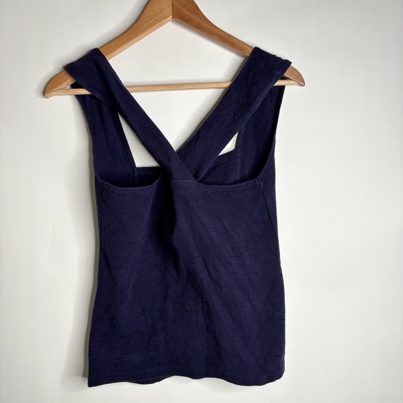 Anthropologie Maeve Navy Stephie Cross Back Top size Small - Picture 11 of 11